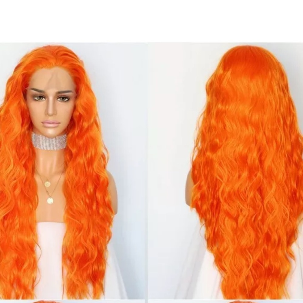Orange lace front wig